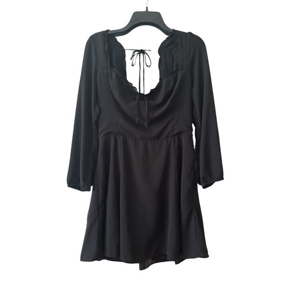 Abercrombie & Fitch Black Long Sleeve Fit & Flare Mini Dress w/ Pockets – Size M - Picture 2 of 5